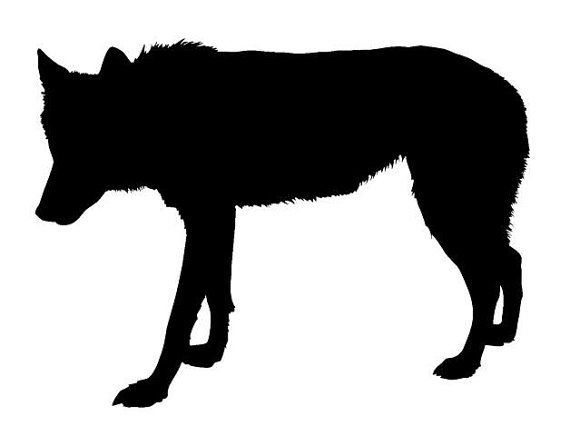 570x436 Wolf Silhouette Wall Painting Furniture Stencil By Jennastencils