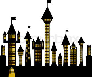 320x266 Old Castle Silhouette Stock Vector Colourbox
