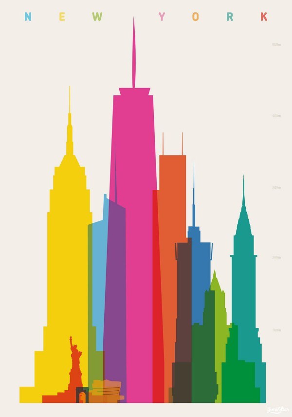 600x857 Yoni Alter's Colorful City Silhouette Prints