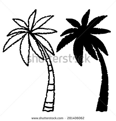 450x470 Palm Tree Silhouette Drawing