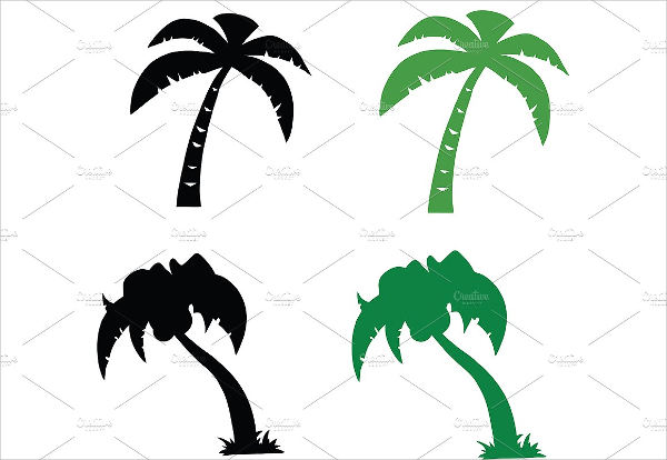 600x414 Palm Tree Silhouettes