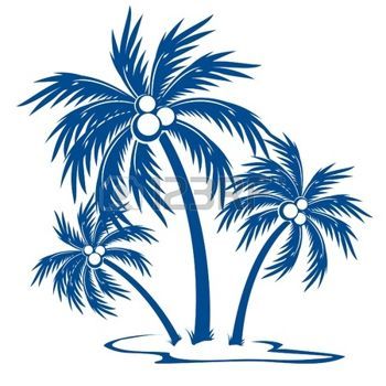 350x350 Palm Tree Silhouette Palm Trees With Coconuts. One Colour Symbol