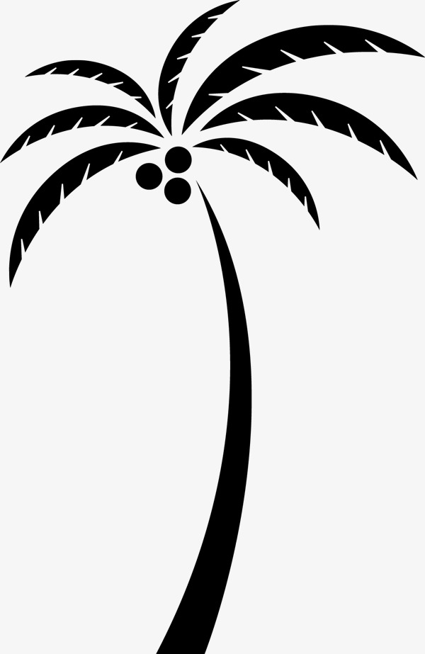 600x923 Coconut Tree Silhouette, Coconut Tree, Black Silhouette