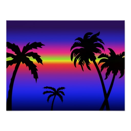 512x512 Palm Tree Sunset Clipart