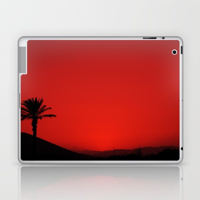 700x700 Red Andalusian Sunset With Silhouette Palm Tree And Mountain