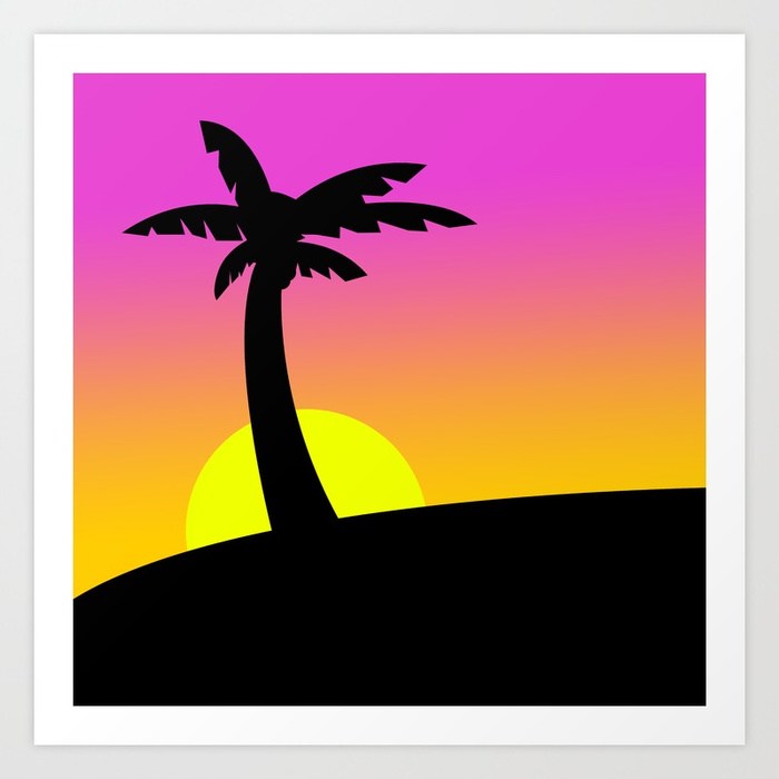 700x700 80's Miami Sunset Art Print By Chaddegris Society6