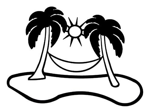 500x363 Palm Tree Clipart Black And White To Color Collection