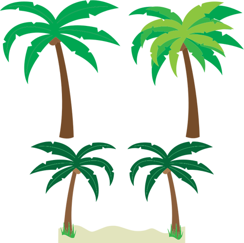 500x498 Palm Trees Silhouette Vector Drawing Public Domain Vectors