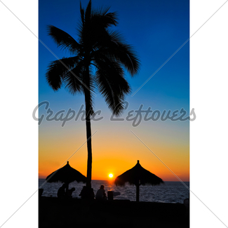 325x325 Silhouette Asian Girl Walking On A Beach Gl Stock Images