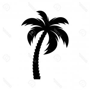 300x300 Silhouette Of Palm Tree Vector Clipart Lazttweet