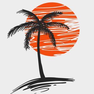 300x300 Clipart Palm Tree And Sun
