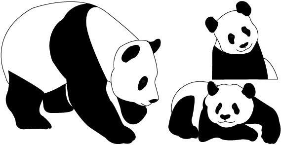 569x294 Vector Panda Bear Silhouette Free Vector Download (5,939 Free