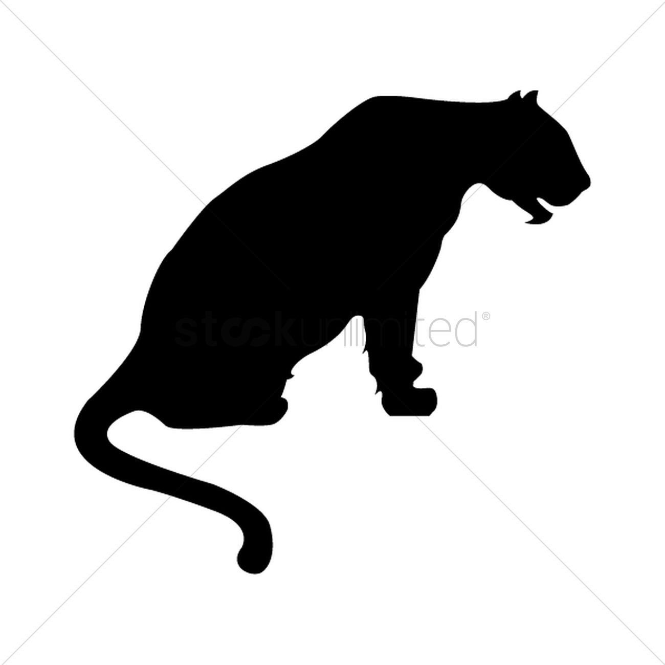 1300x1300 Silhouette Of Sitting Tiger Vector Image