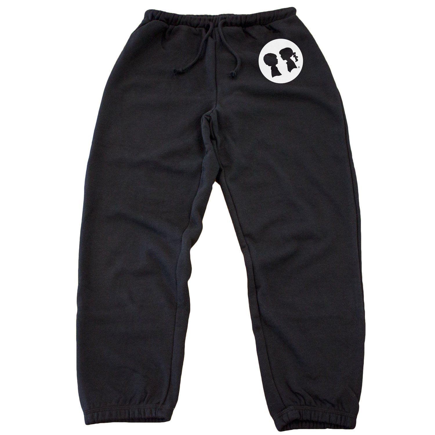 1500x1500 Boy Meets Girl Black Silhouette Circle Sweatpants Activewear Pants