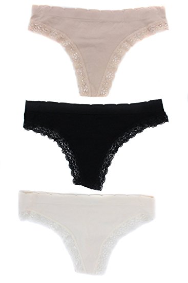 367x550 Marilyn Monroe Intimates Women's Microfiber Lace Thong Underwear