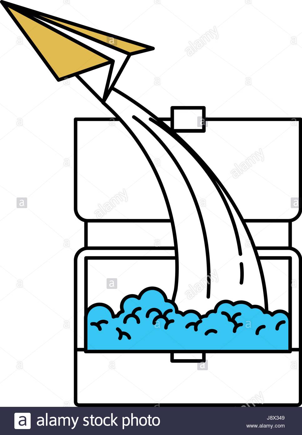 966x1390 Color Sectors Silhouette Of Executive Briefcase And Paper Plane