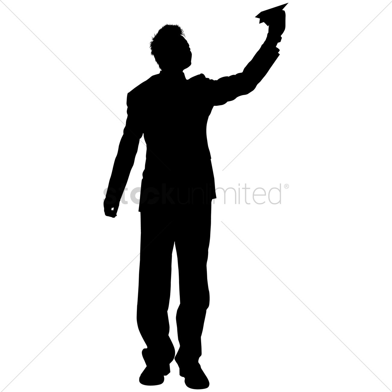 1300x1300 Businessman With Paper Plane Silhouette Vector Image