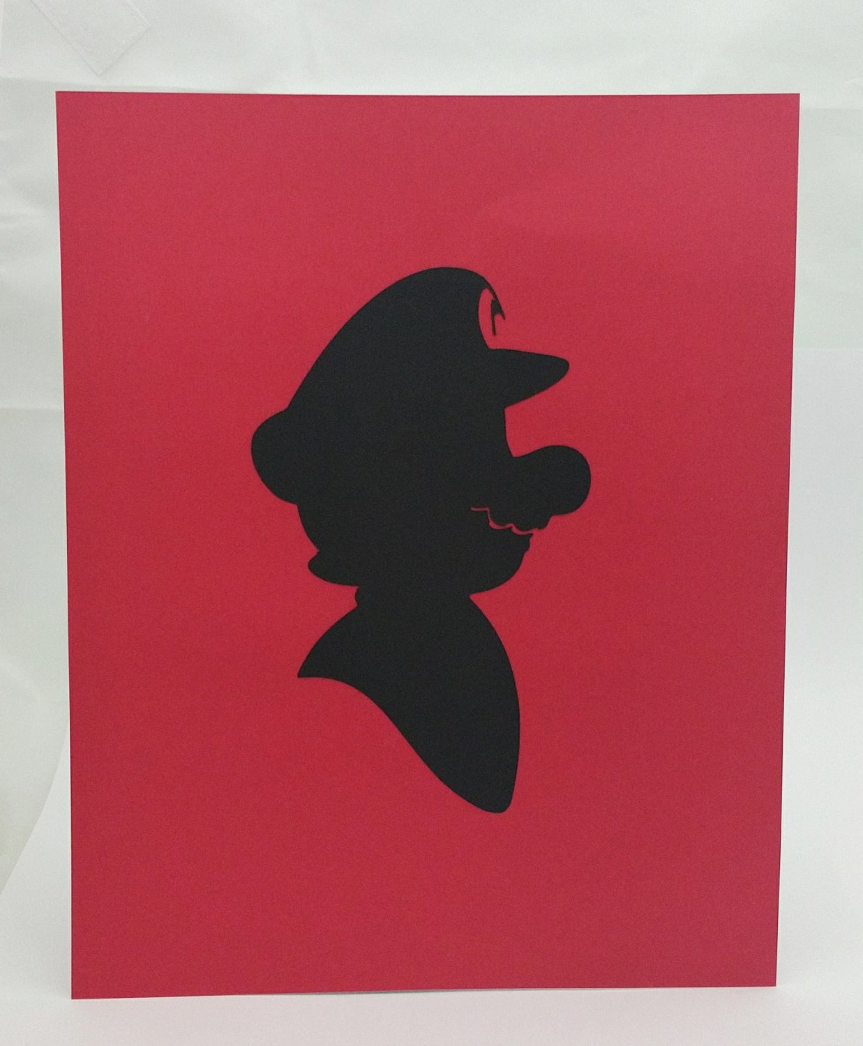 1237x1500 Mario Inspired Cut Paper Silhouette Portrait 8 X 10 Cut Out Art