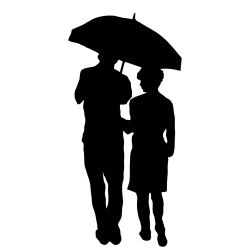 250x250 People Under Umbrella Silhouette Paper Crafts