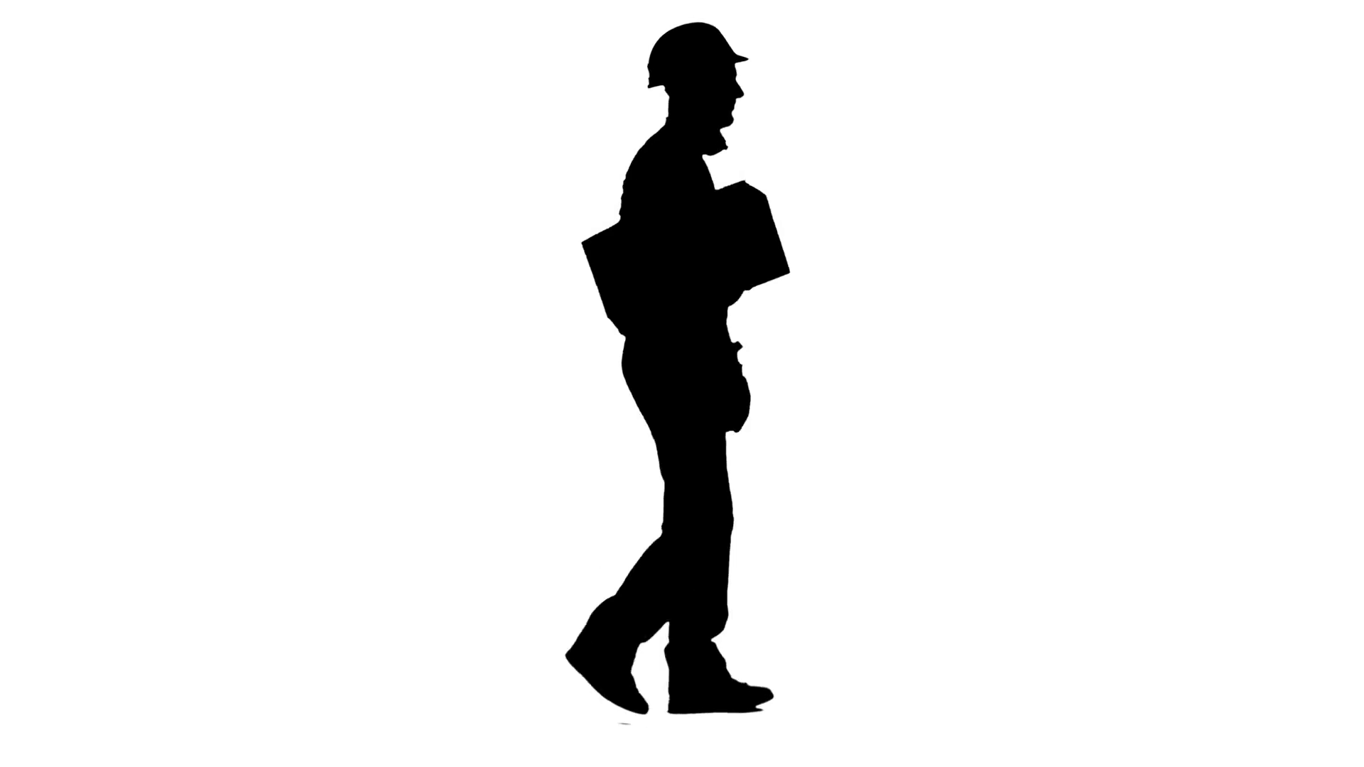 1920x1080 Worker Carries A Paper Box In His Hands. White Background