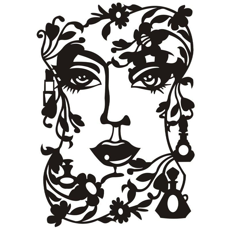 800x800 Silhouetten Laser Schablone, 26,5 Cm, Gesicht Stencilsilhouette