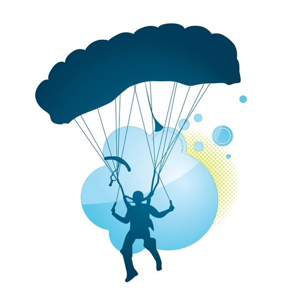 600x600 Parachute Silhouette Vector Material 01