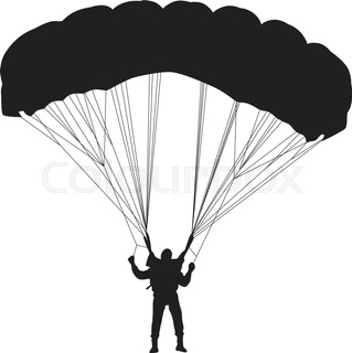 319x320 Parachutist Silhouette Vector Stock Vector Colourbox