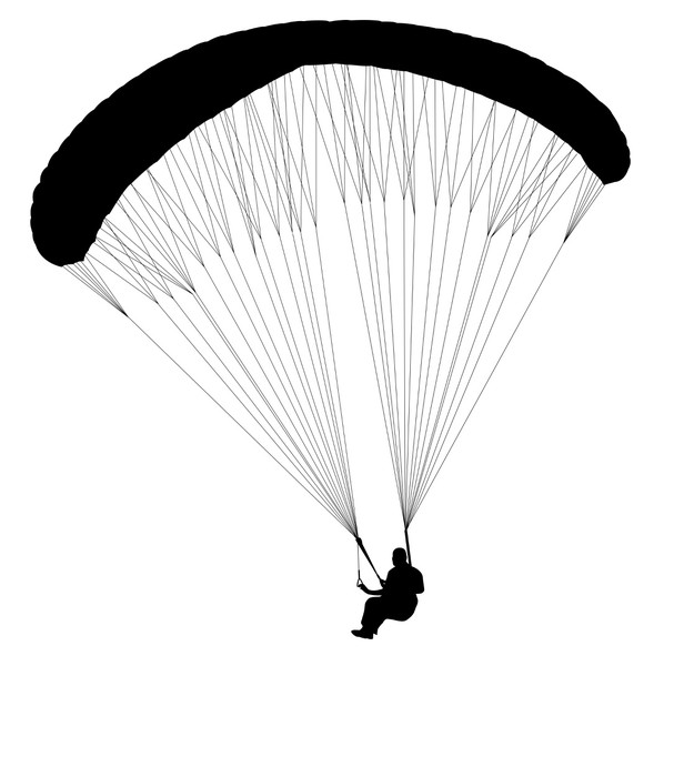 607x700 Paragliding Silhouette