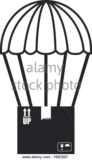 312x540 Black Silhouette Parachute Cardboard Box Stock Photos Amp Black