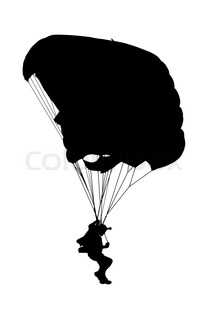 212x320 Bottom Profile Silhouette Of Sky Diver With Open Parachute