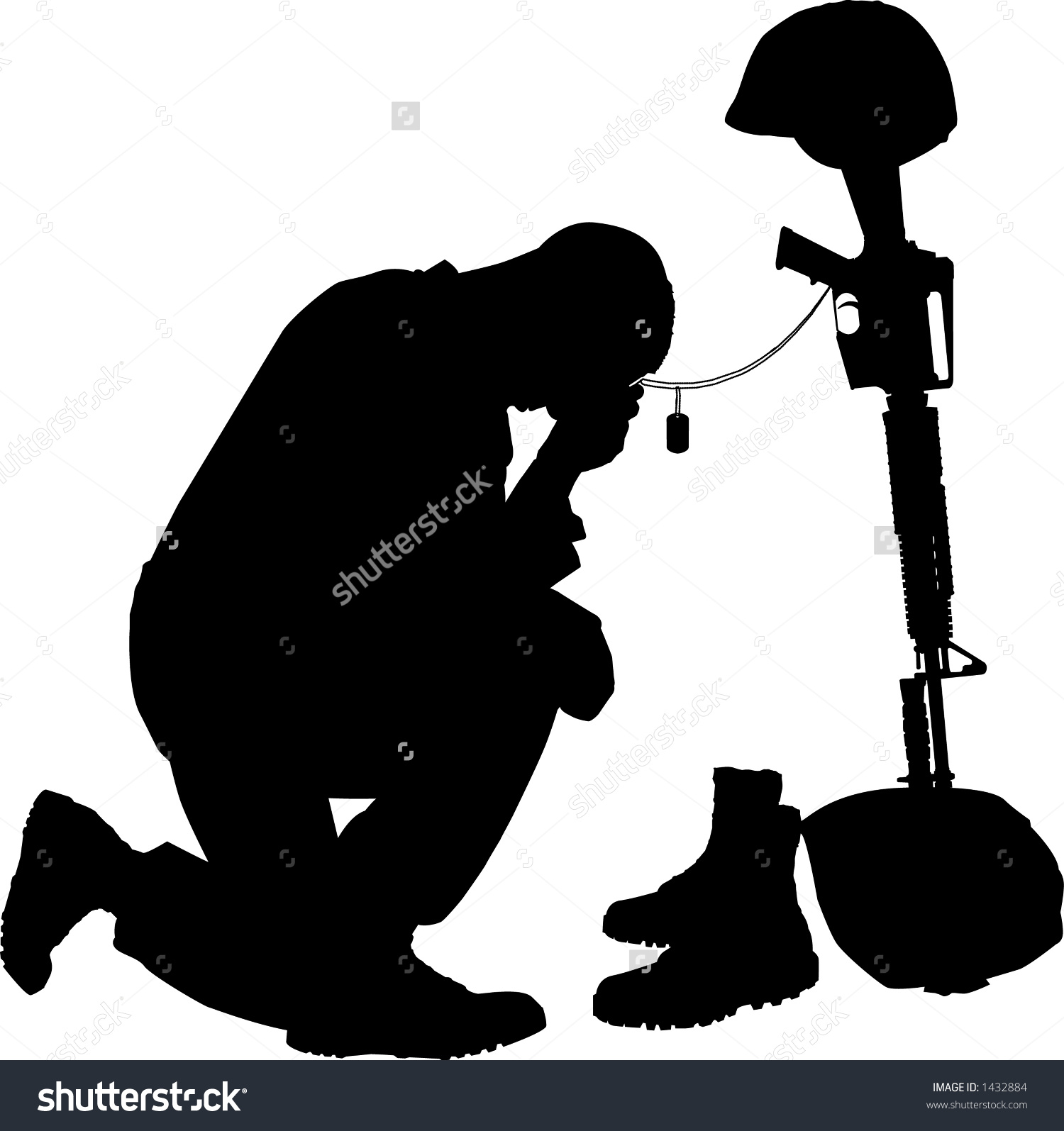 1500x1595 Fallen Soldier Silhouette Clipart