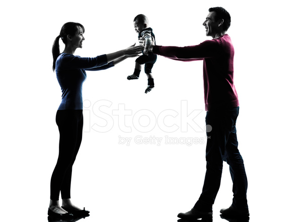 586x440 Parents With Baby Silhouette Stock Photos