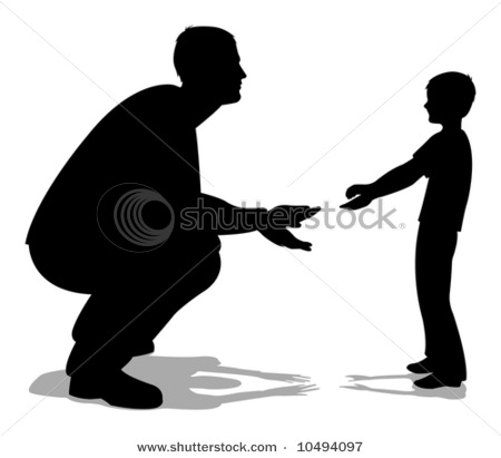 450x411 Talking With Son Silhouette Vector