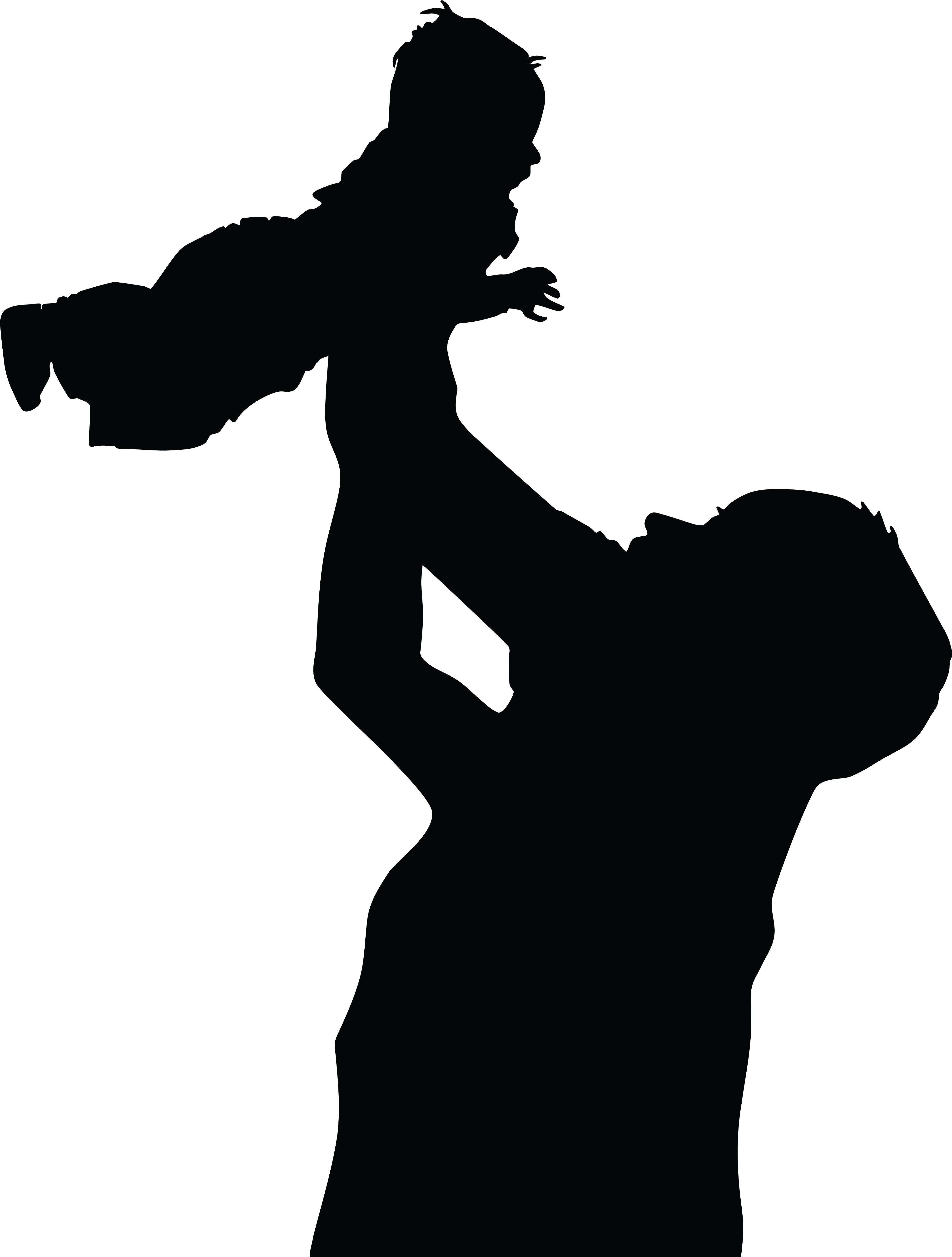 4000x5280 Clipart Of A Silhouetted Father Holding Up A Baby
