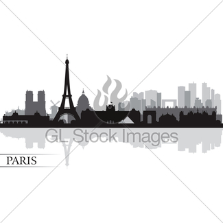 325x325 Paris City Skyline Silhouette Background Gl Stock Images