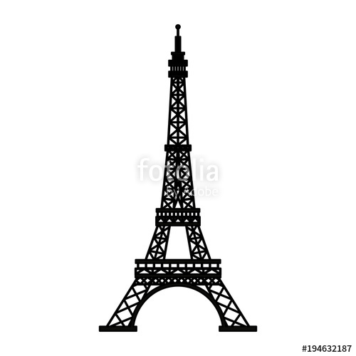 500x500 Eiffel Tower Paris Symbol Vector Illustration Design Stock Image