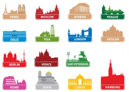 425x302 World Famous City Building Silhouette Vector Vector Silhouettes