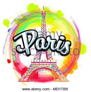 315x320 Paris Skyline Silhouette. Hand Drawn Sketch. Business Travel