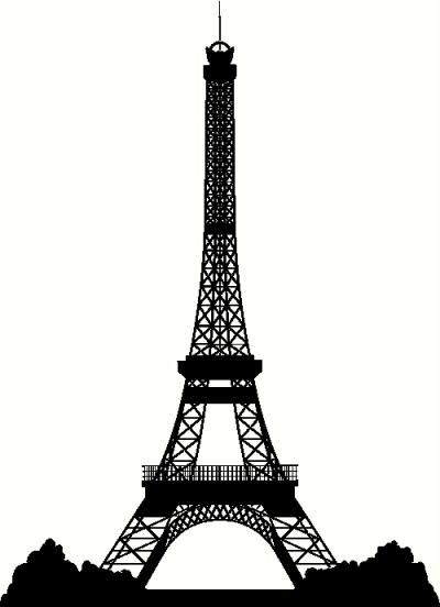 Paris Skyline Silhouette With Eiffel Tower