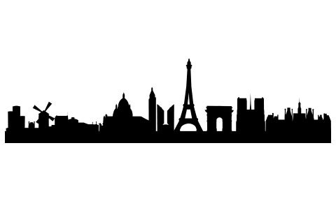 480x288 Stickers For Paris Skyline Silhouette Wall Sticker