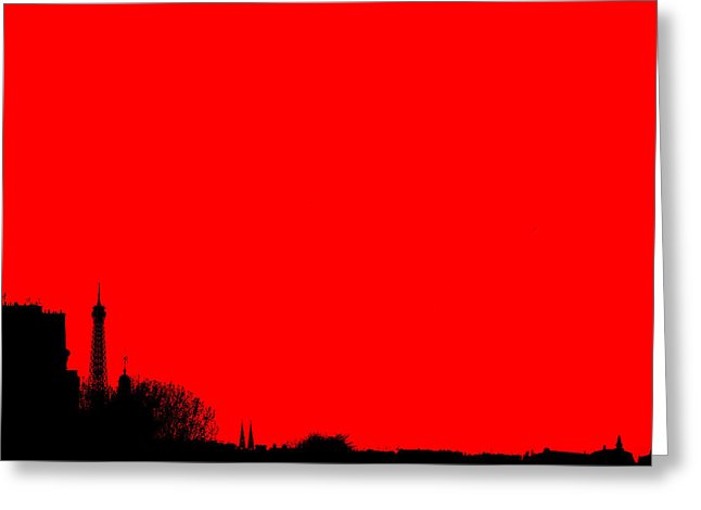 646x470 Stylized Paris Skyline With Eiffel Tower. Silhouette On Colorful