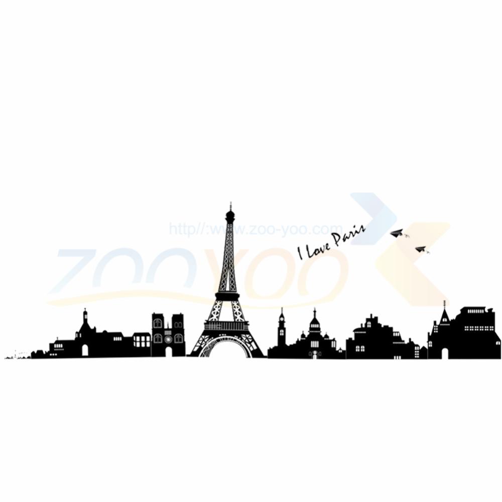 1000x1000 Free Shipping I Love Paris Eiffel Tower Wall Stickers Zooyoo7199