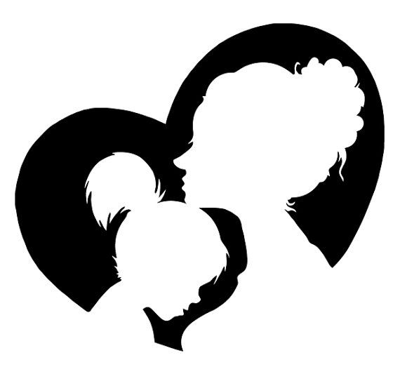 570x533 Mother Daughter Silhouette Clip Art