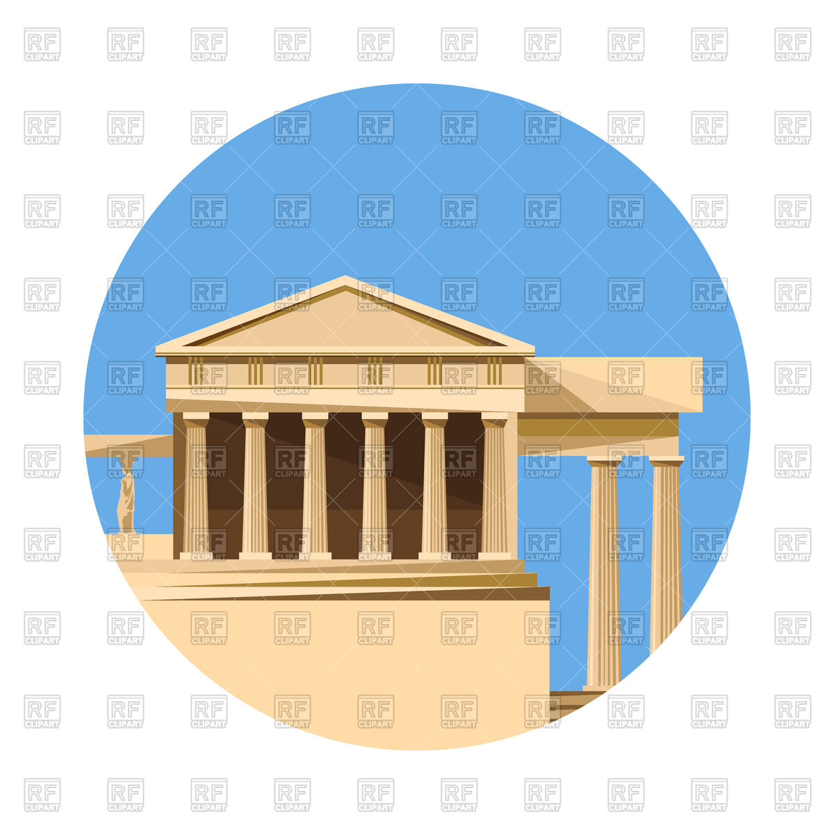 1200x1200 Greek Parthenon Icon Royalty Free Vector Clip Art Image