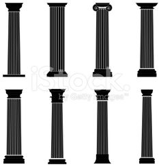236x244 Greek Column Vector Silhouette