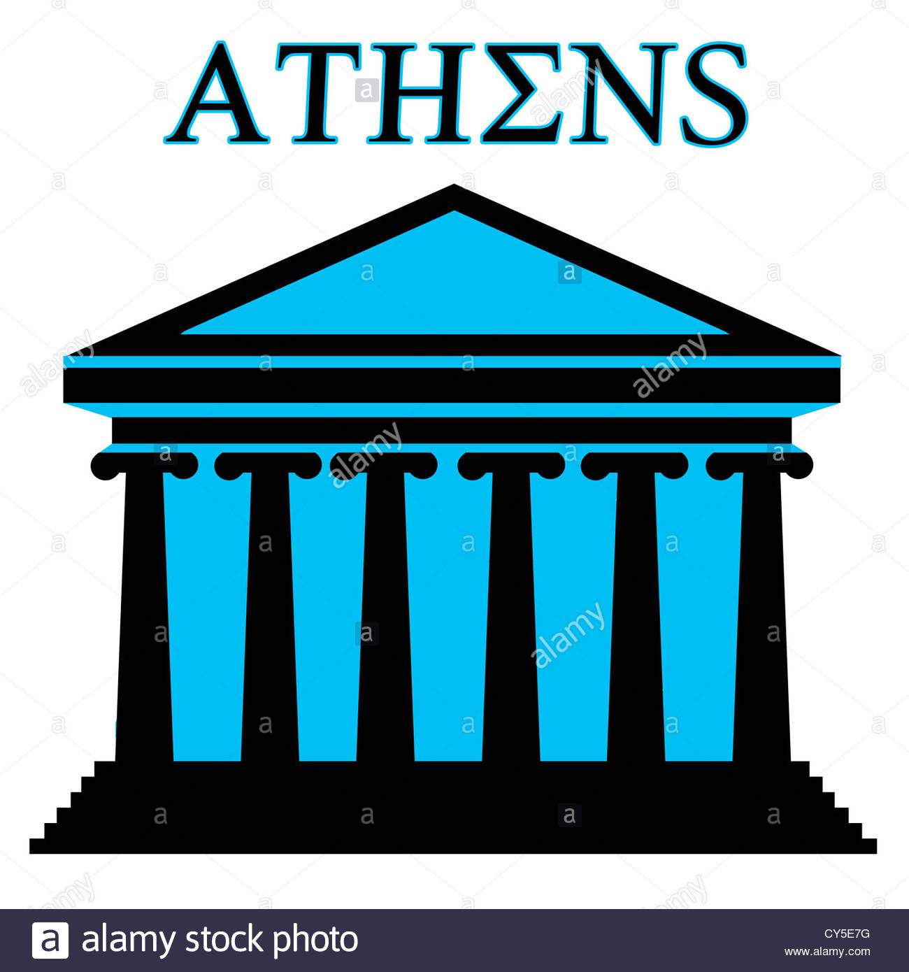 1300x1390 Athens Symbol With Parthenon Icon Building On White Background