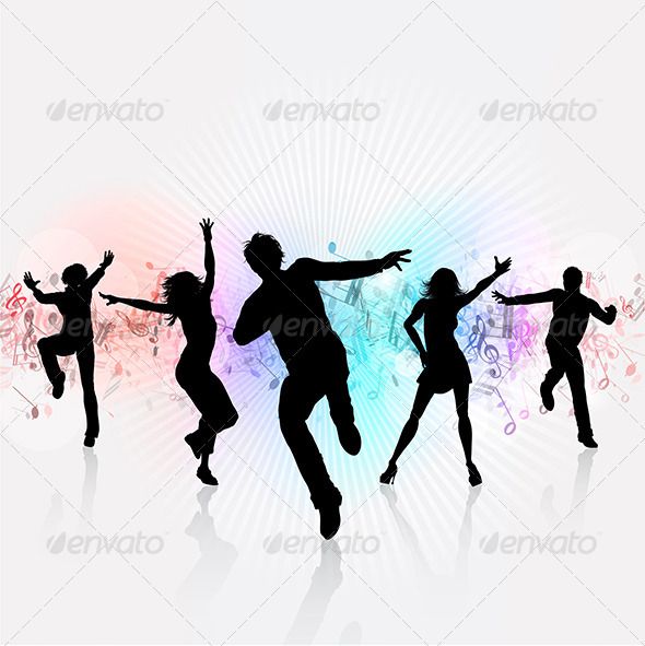 590x591 Party People Background Characters, Silhouettes And Abstract