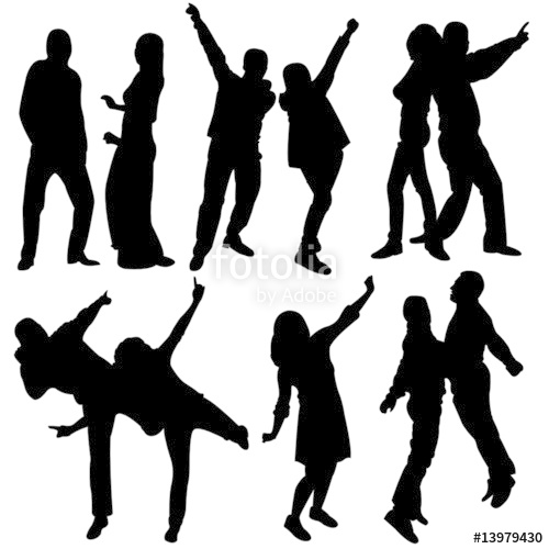500x500 Silhouette People Party Dance Stock Image And Royalty Free Vector