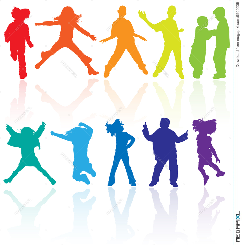 790x800 Jumping Kids Jump Silhouettes Silhouette Child Kid Vector Sport