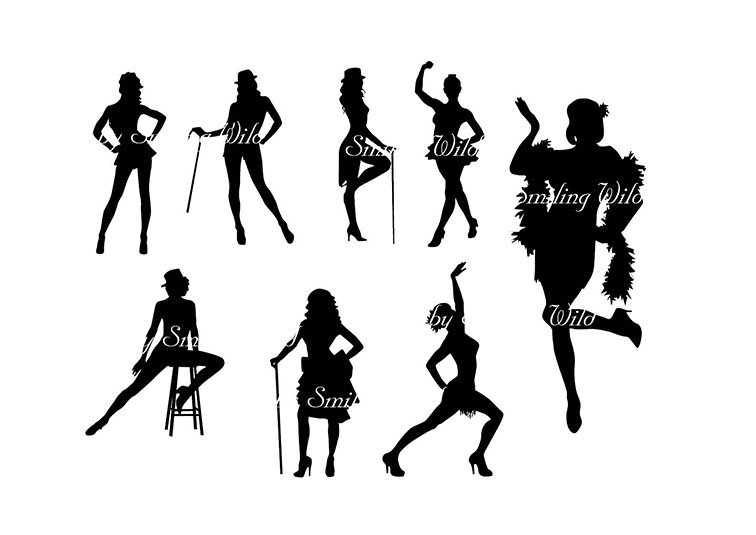 756x535 Cabaret Dancer Party Svg Silhouette Clipart Dancing Woman Png